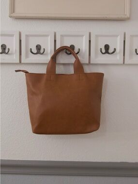 Classic Brown Leather Tote Bag with detachable long strap - Universal Threads